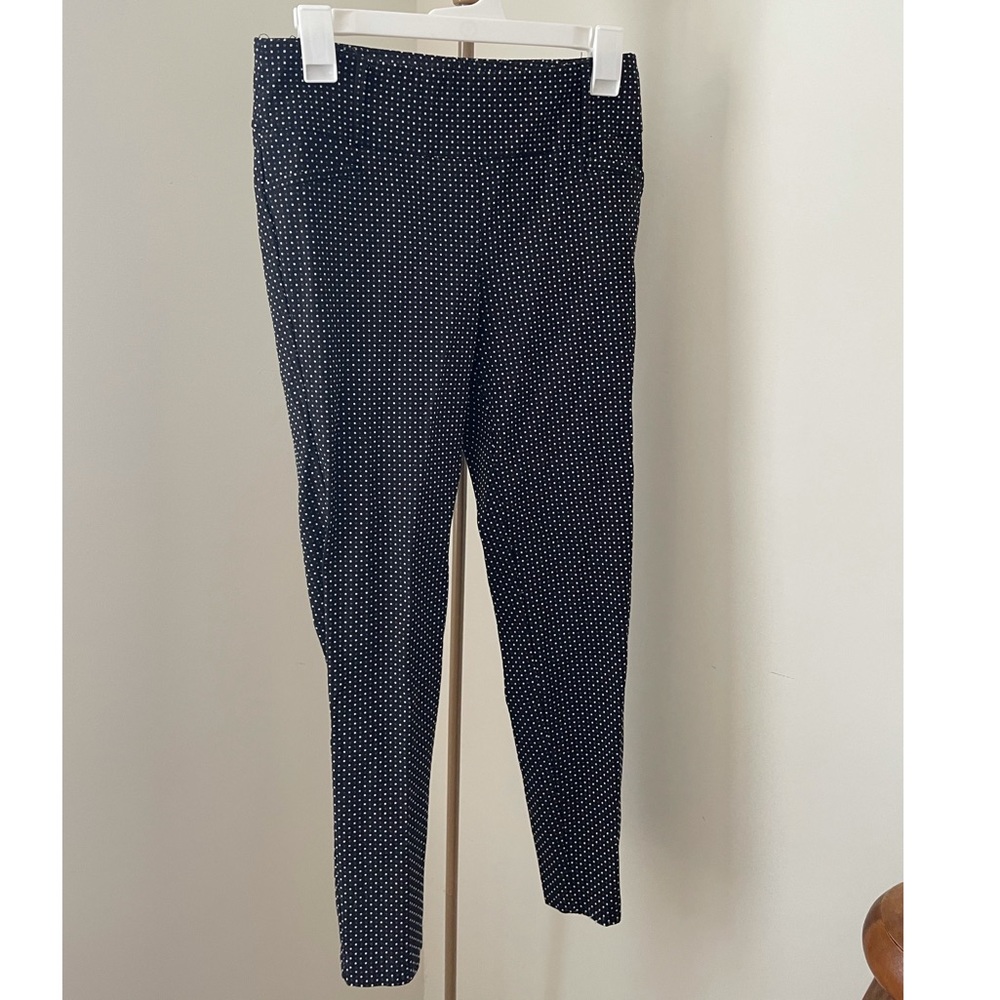 Black and white polka dot dress pants